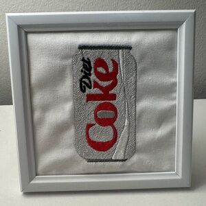 Soda Can Embroidered Picture Frame Decor | Quirky Pop Art Wall Decor